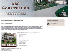 Tablet Screenshot of abcconstructiontx.com